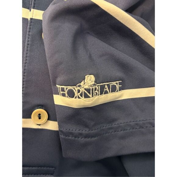 Peter Millar Navy Blue Summer Comfort Striped Golf Polo Shirt. Size Large - Picture 5 of 6